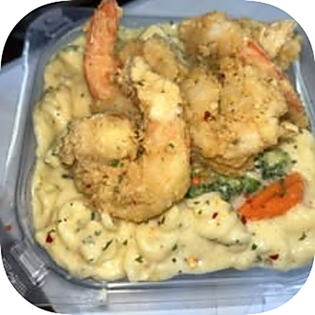 Creamy Pasta n Fry Shrimps from Traffik Delight Crab Shack